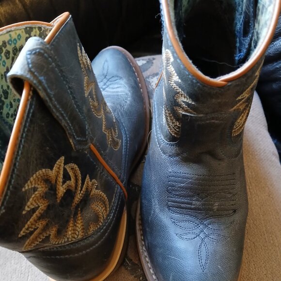 Authentic Laredo Women's Sapphyre Leather Western Booties Round Toe - Picture 5 of 13